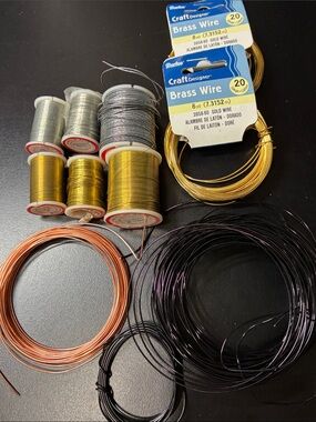 Craft Designer Brass & Metallic Wire Bundle - Gold, Silver, Copper, Black